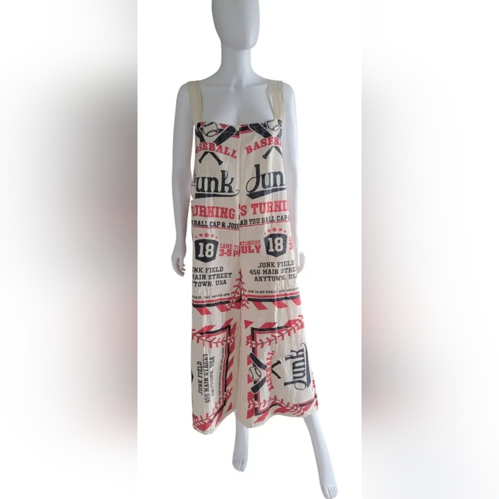 #776 Flour Sack Cotton Jumpsuit with Straps - Junk Baseball